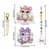 2Pcs 5D DIY Diamond Painting Sun Catcher Crystal Painting Ornaments (Owl)