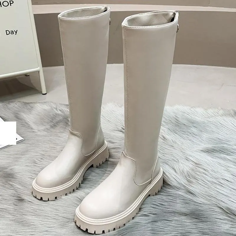 Lady Boots Women Shoes Autumn Zipper Sexy Luxury Designer Winter Footwear Leather Black Ytmtloy Knee High Botines De Mujer