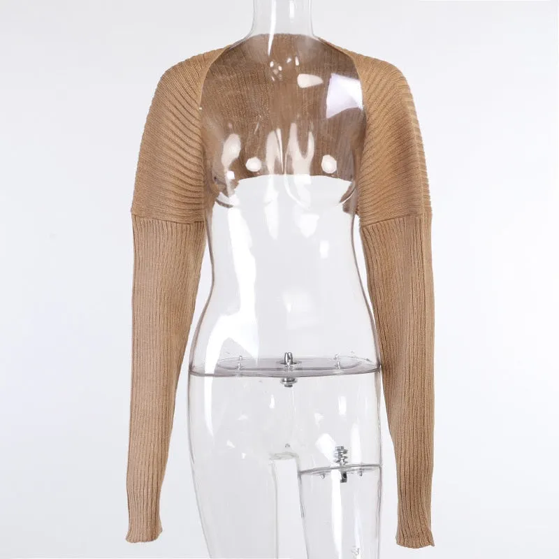 WannaThis Knitted Cardigans Women Long Sleeve Crop Top Autumn Fashion Casual Sweater Sexy Streetwear Outerwear Female Sweater