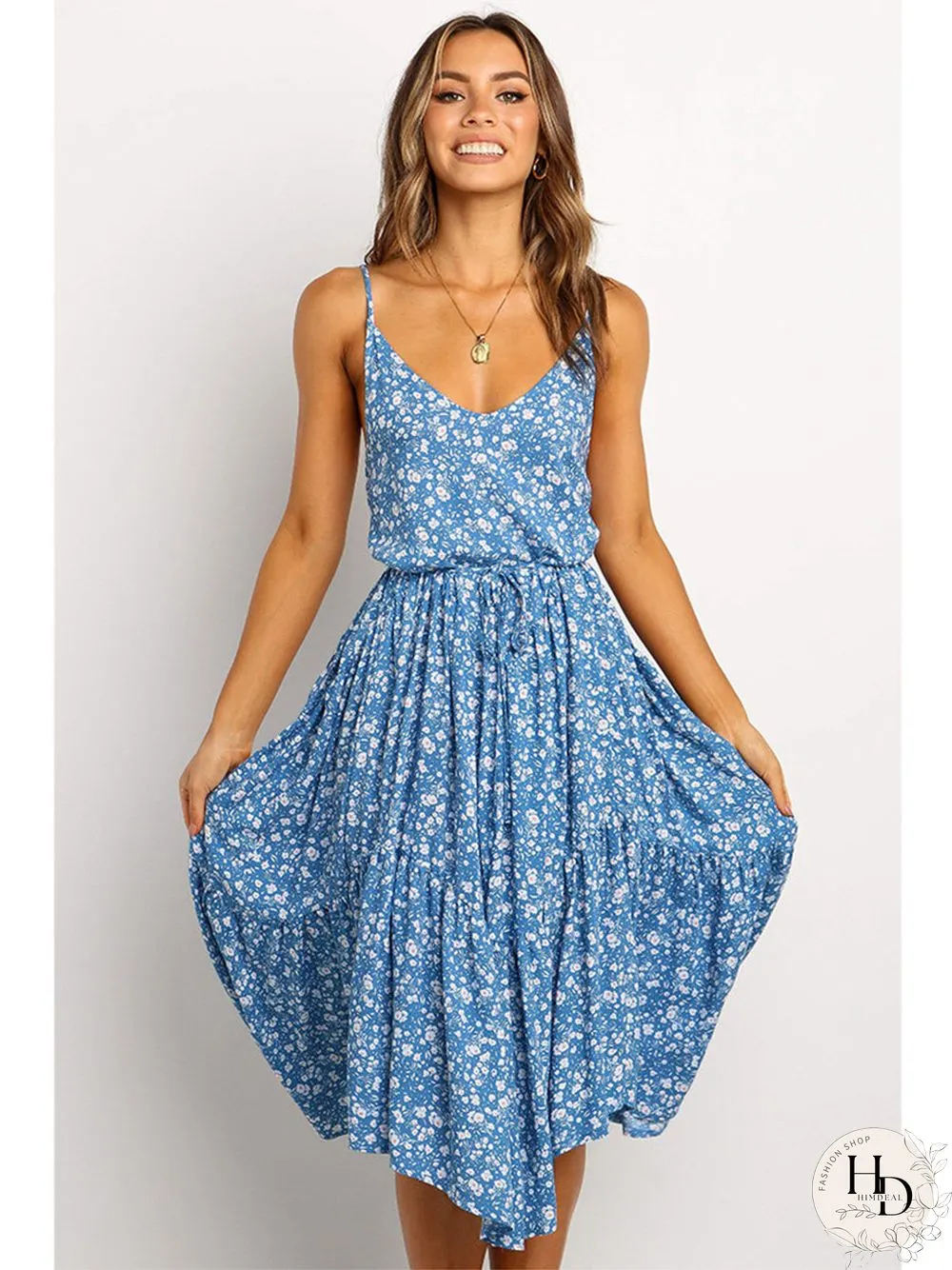 Spaghetti Strap Mini Swing Dress