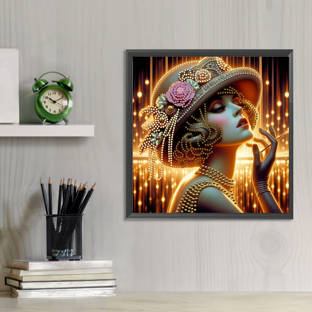 Diamond Painting - Partial Special Shaped Drill - Girl(Canvas|30*30cm)