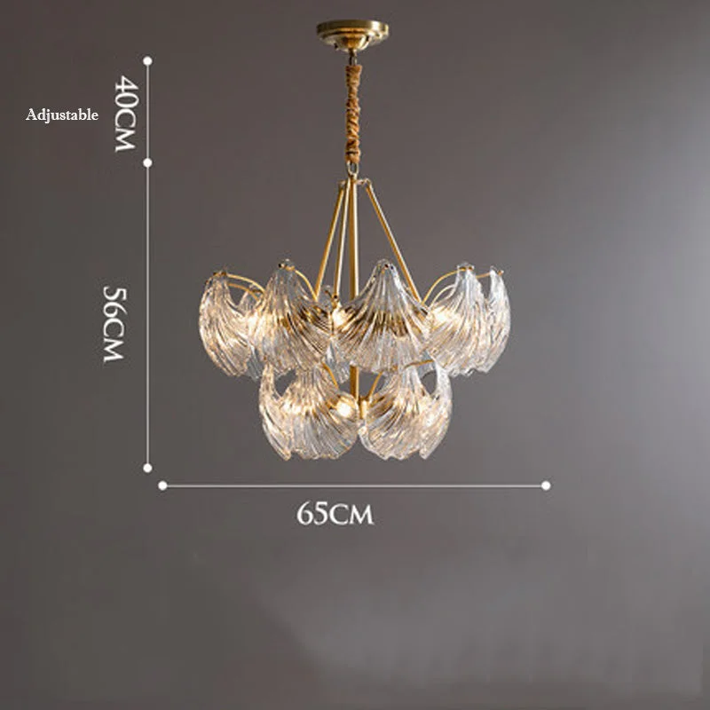 All Copper American Shell Bedroom Chandelier Glass