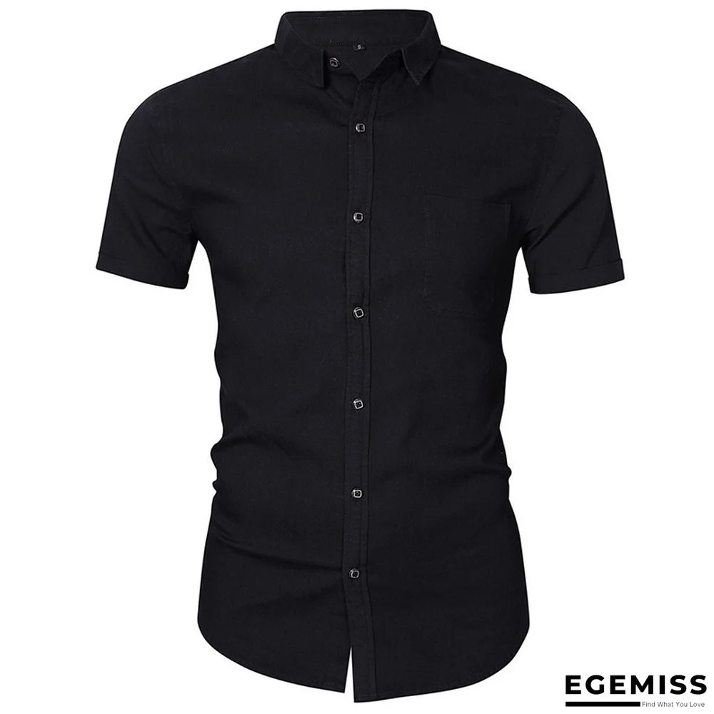 Business Men's Jeans Short Sleeve Shirt Non Iron Casual Men's Shirt | EGEMISS