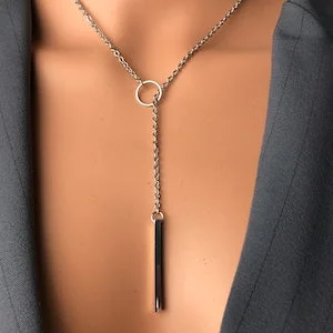 pornhint Pornhint circle lariat bar Discreet public day collar Submissive All stainless steel chain & O ring of O Y w/bar whip crop flogger pillar pendant