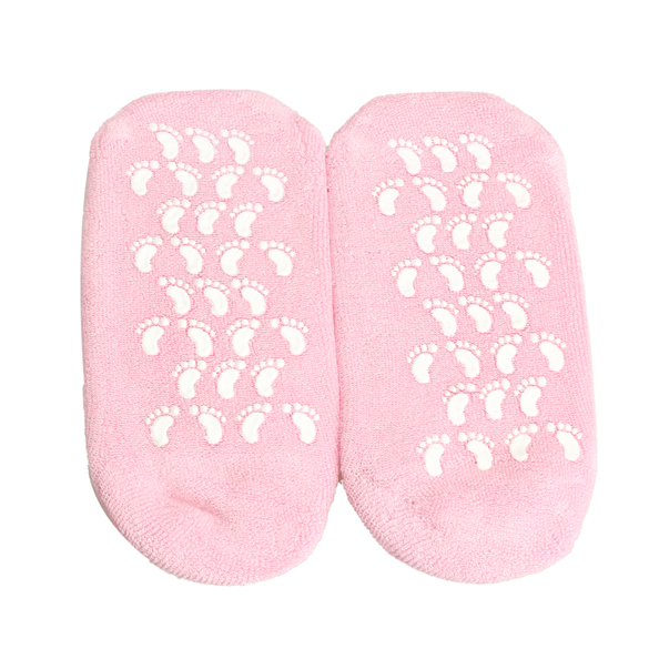 

1 Pair Pink Moisturize Soften Repair Cracked Skin Treatment Gel Spa Socks, 501 Original