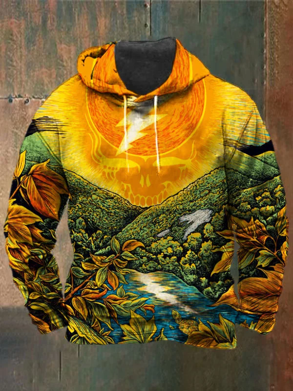 Unisex Skull Print Heavyweight Hoodies