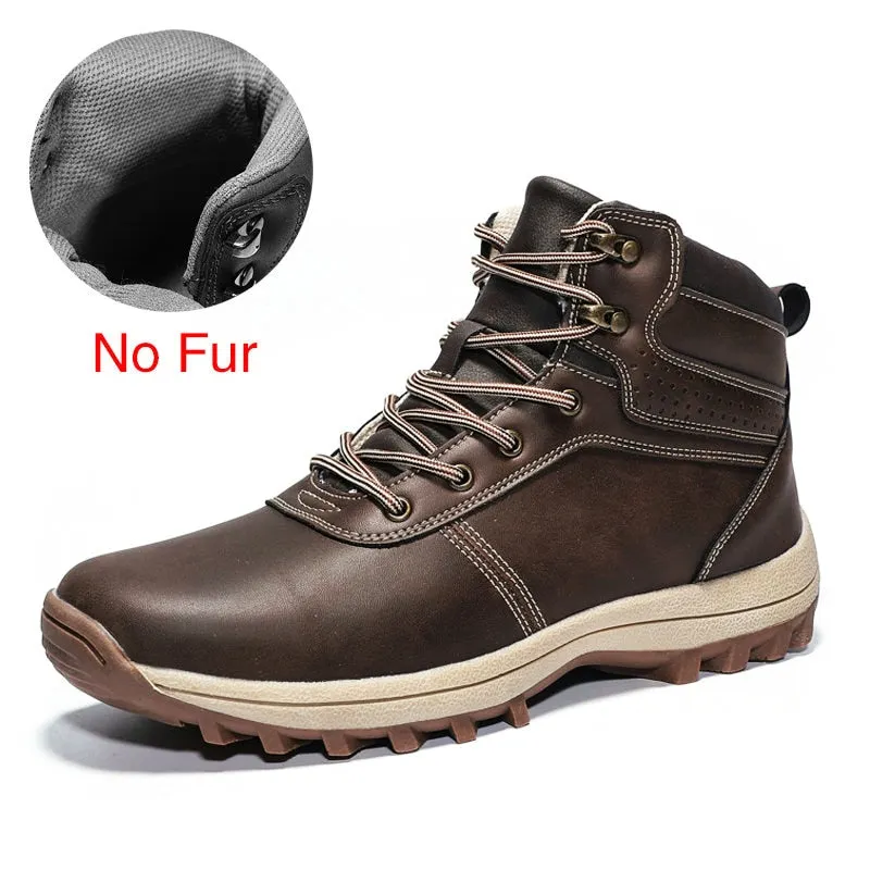 DEKABR Classic Winter Warm Men Boots Split Leather Outdoor Snow Boots Handmade Waterproof Working Non-slip Ankle Boots