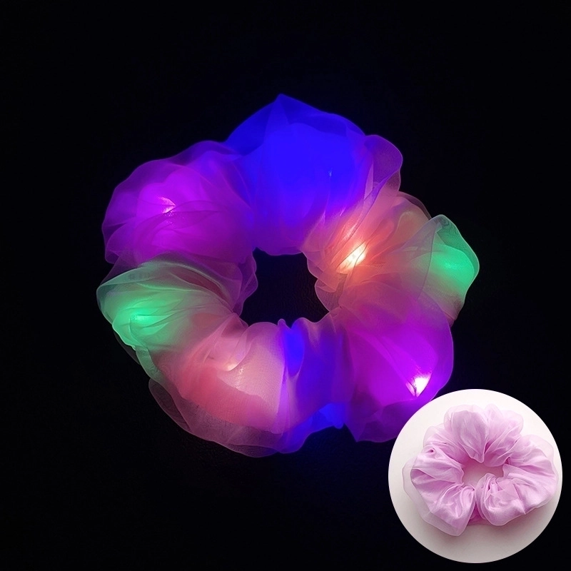 Halloween Novelty Women’S Solid Color Artificial Crystal Luminous Hair Tie