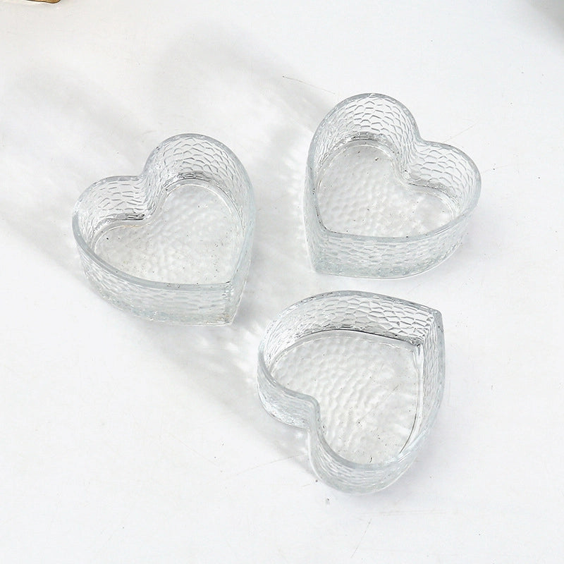 Cute Heart Shape Solid Color Glass Bowl 1 Piece