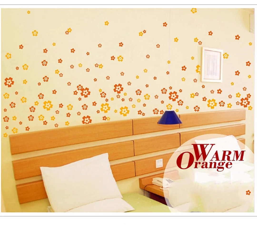 108 Small Flowers+6 Butterflies Colorful Wall Stickers Beautiful Fridge Stickers Wardrobe Toilet Bathroom Decoration PVC Wall