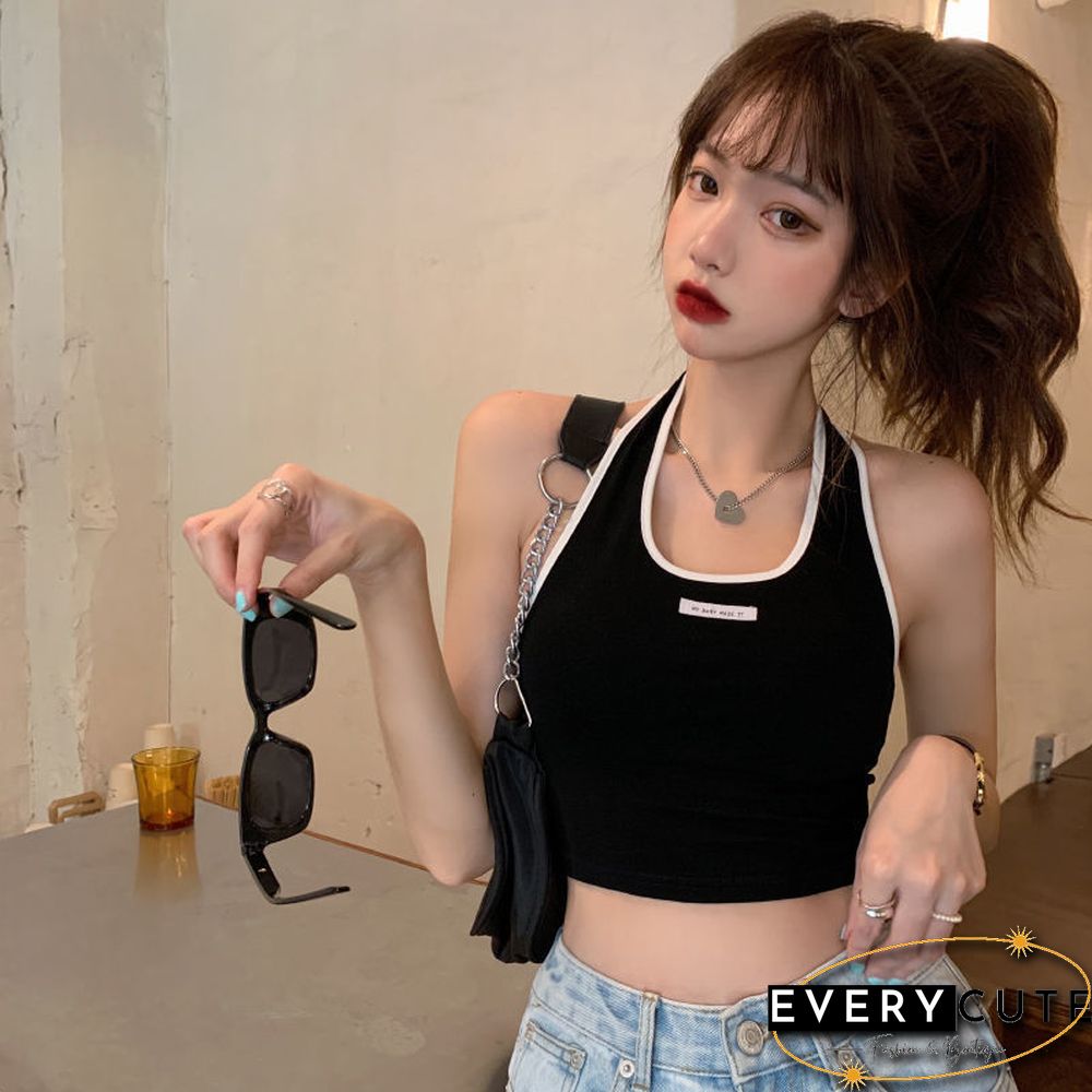 Camis Women Halter Backless Sexy Streetwear Cropped Tops Off Shoulder All Match Ins Ulzzang Leisure Chic Female Summer Camisole