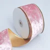 Velvet Golden Wire 5 / 6.3cm x 5 yards Christmas Gift Wrapping Ribbon