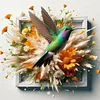 (US Only)Diamond Painting - Full Round Drill - Hummingbird Out of the Frame (Canvas|40*40cm)
