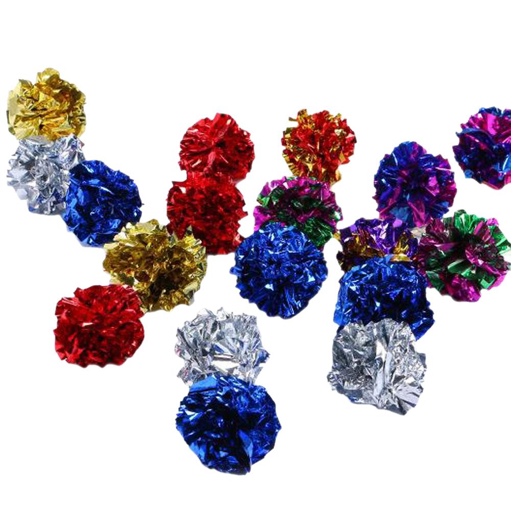 

Cat Toy Mylar Balls Colorful Ring Paper Shiny Crinkly Balls Cats Sound Toys, 501 Original