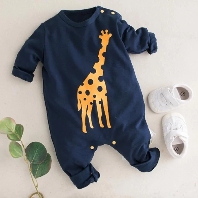 Cute Baby Giraffe Print Jumpsuit