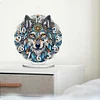 Acrylic Special Shape Indian Wolf Diamond Painting Art Clock Ornaments Kit