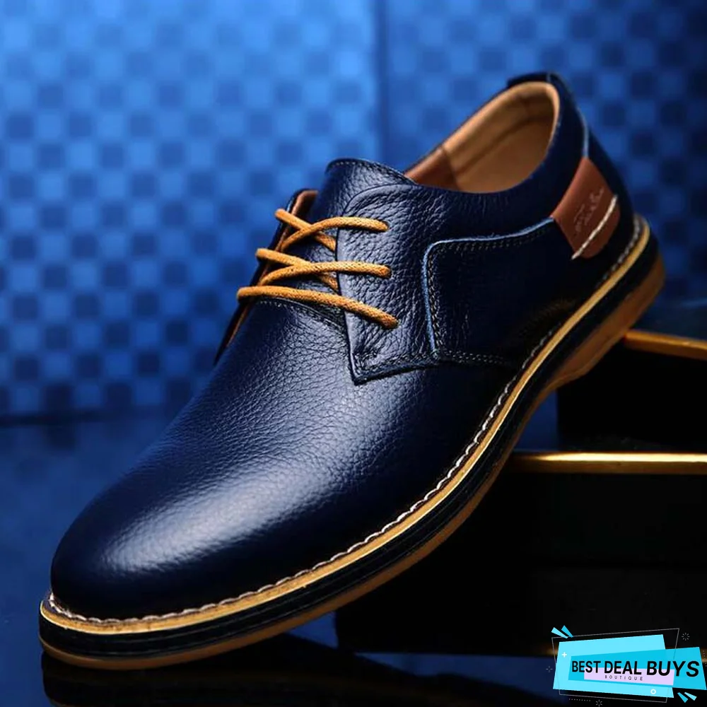 Men Large Size Office & Career Split Joint Leather Shoes