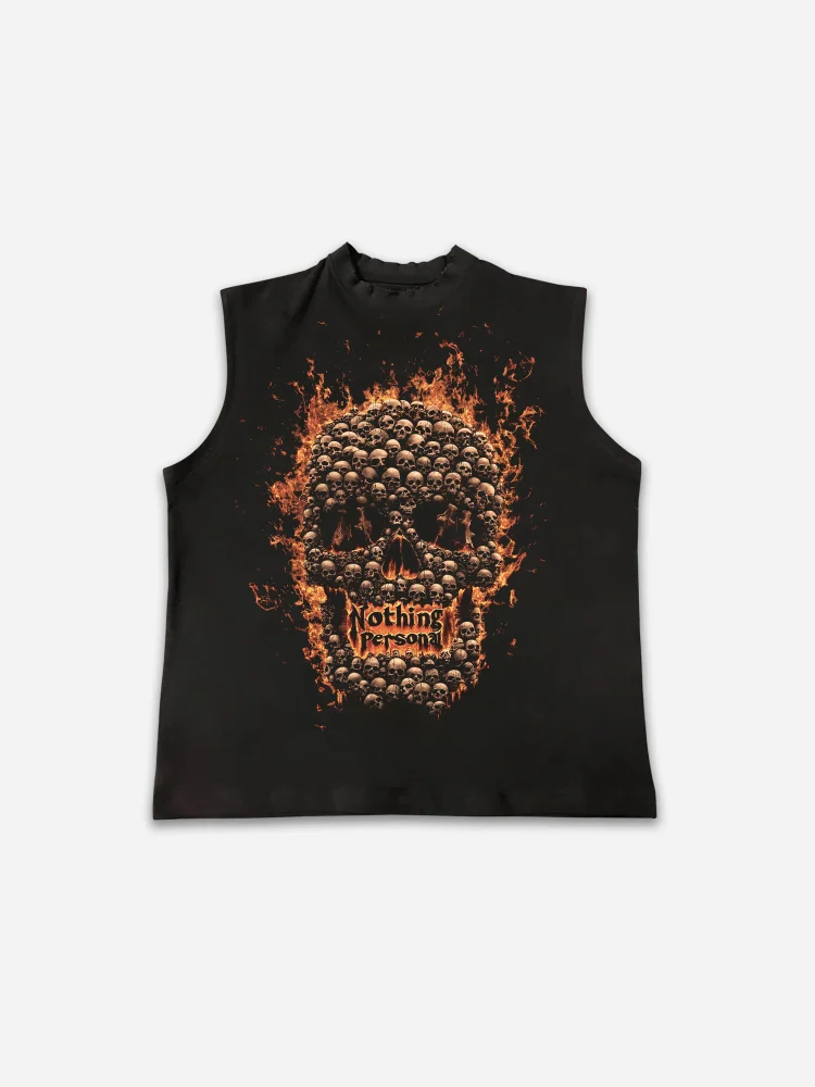 Flaming Skull Graphic Tank Top