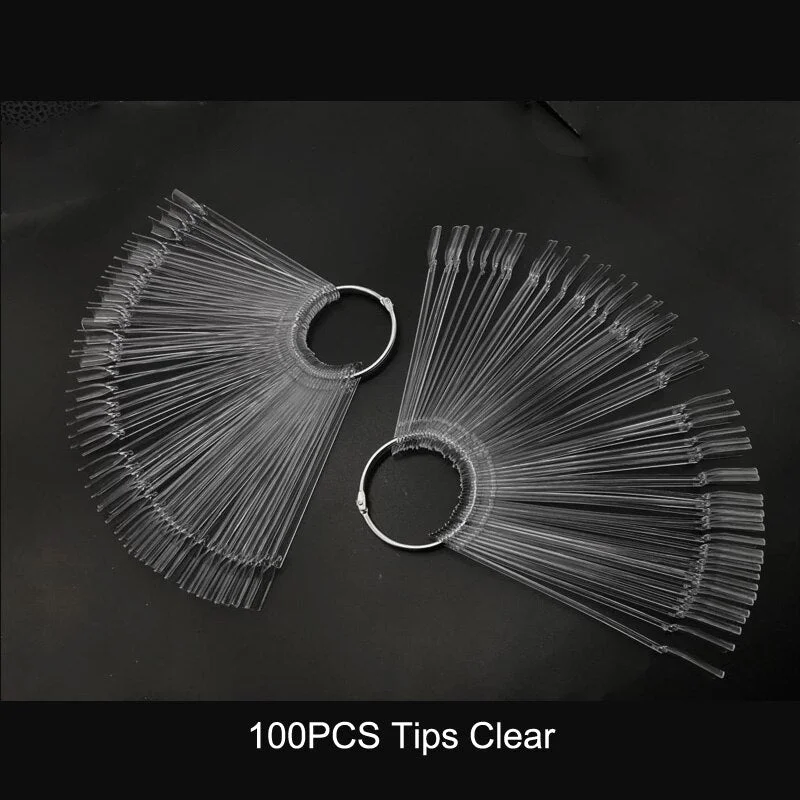 1 Set Nail Tips Sunflower Clear False Nails Fan Nature Nail Art Round Full Cover Nails Display Acrylic Practice Manicure Tools-Nail Inspo