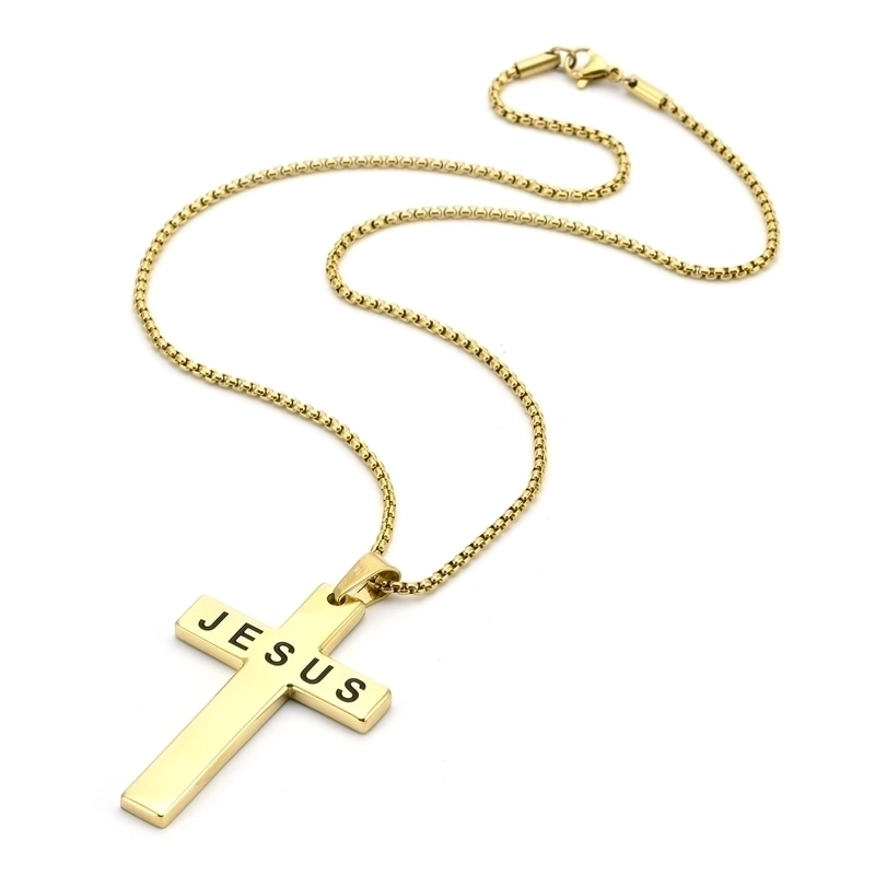 Hip-Hop Retro Cross 304 Stainless Steel Plating 18K Gold Plated Men’s