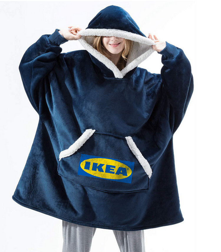 IKEA- Wygodna odzież domowa z kapturem, bardzo duża, kaszmirowa