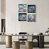 >SALE<30x30cm 4pcs Animal 5D DIY Special Shape Crystal Partial Diamond Painting Kit