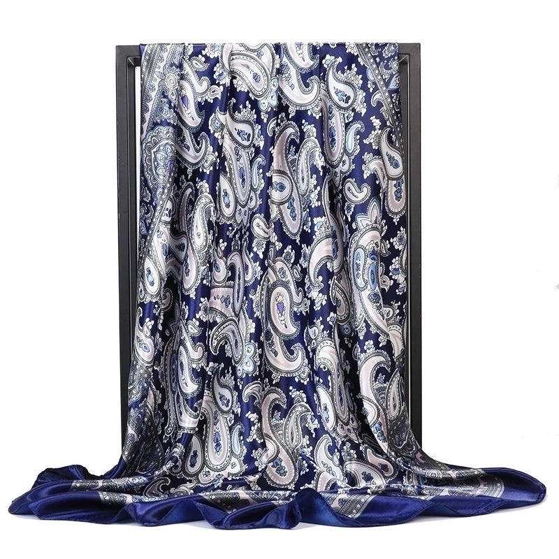 Women’s Minimalist Flower Satin Printing Scarves & Gloves