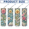 (US Local)4Pcs Special Shape Books Flowers 5D DIY Diamond Painting Bookmark Craft Kit