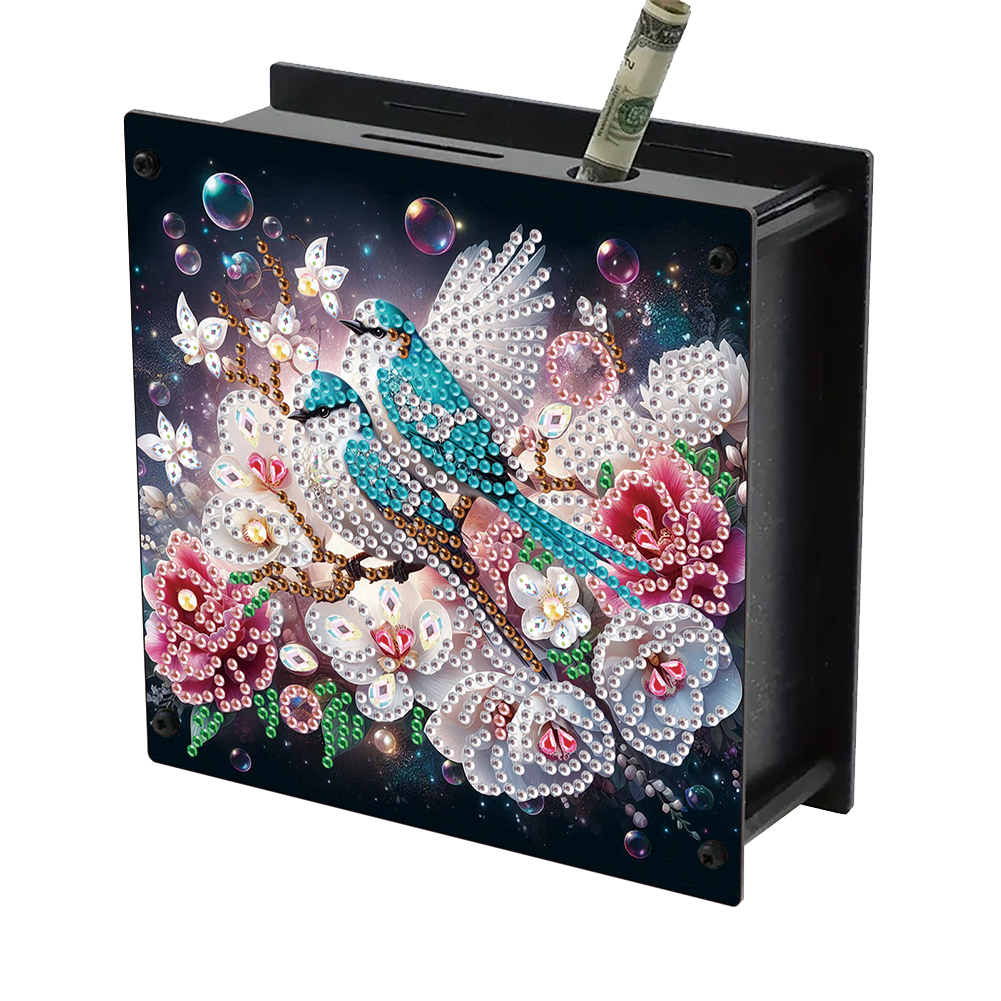 Wooden Bird DIY Diamond Painting Change Holder Case Ornament for Home Decor