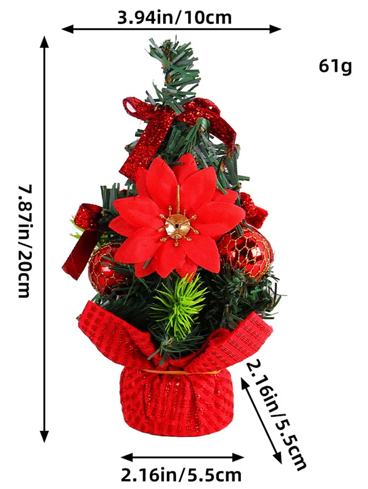 Festival Flower Metallic Bauble Mini Christmas Tree