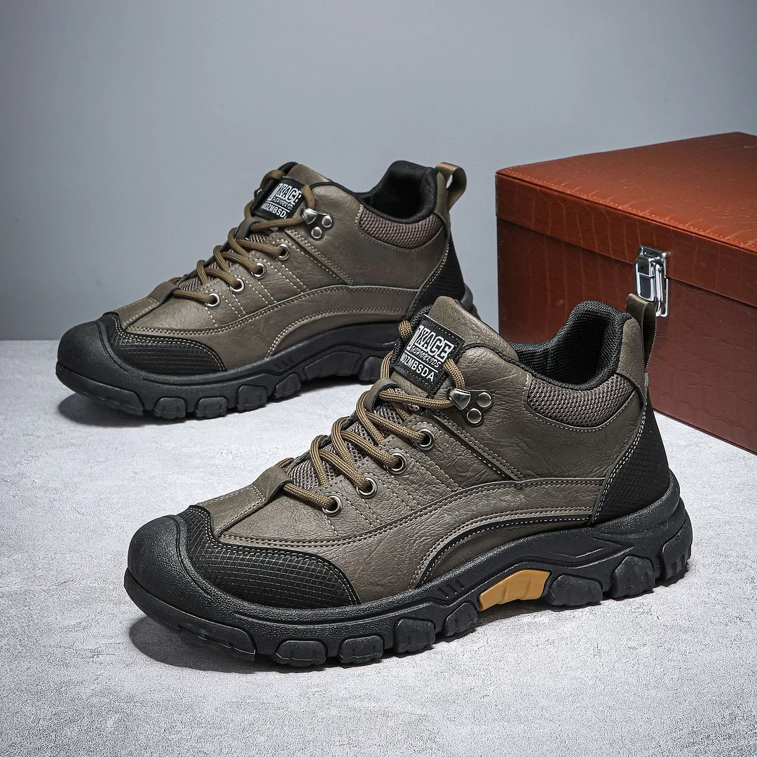 🔥Hot Sale 49% Off🔥(✍️Handmade in Italy📏) Men's Genuine Leather Comfortable Walking Shoes Lightweight Waterproof Hiking Shoes