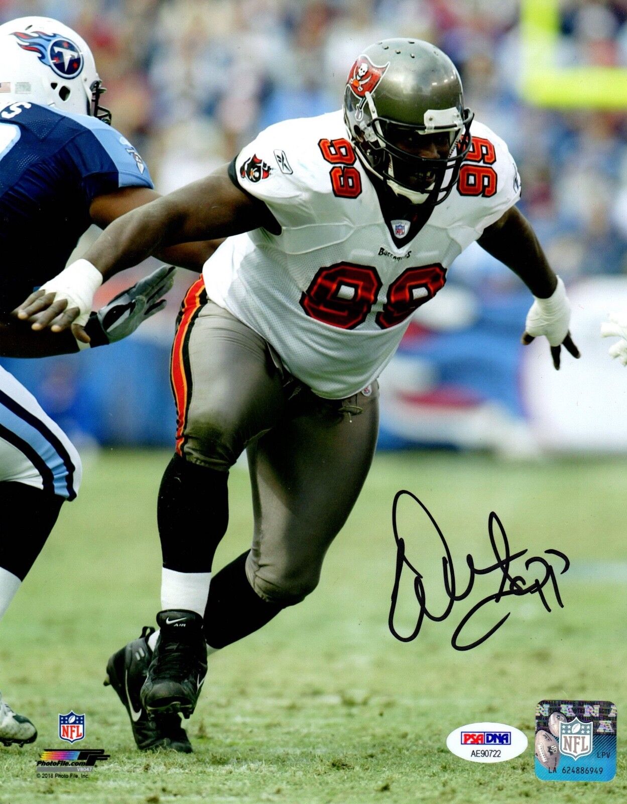 Warren Sapp autographed signed 8x10 NFL Tampa Bay Buccaneers PSA Photo Poster painting File
