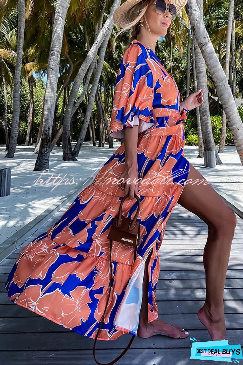 Sunshiny Days Floral Button Cover Up Maxi Dress