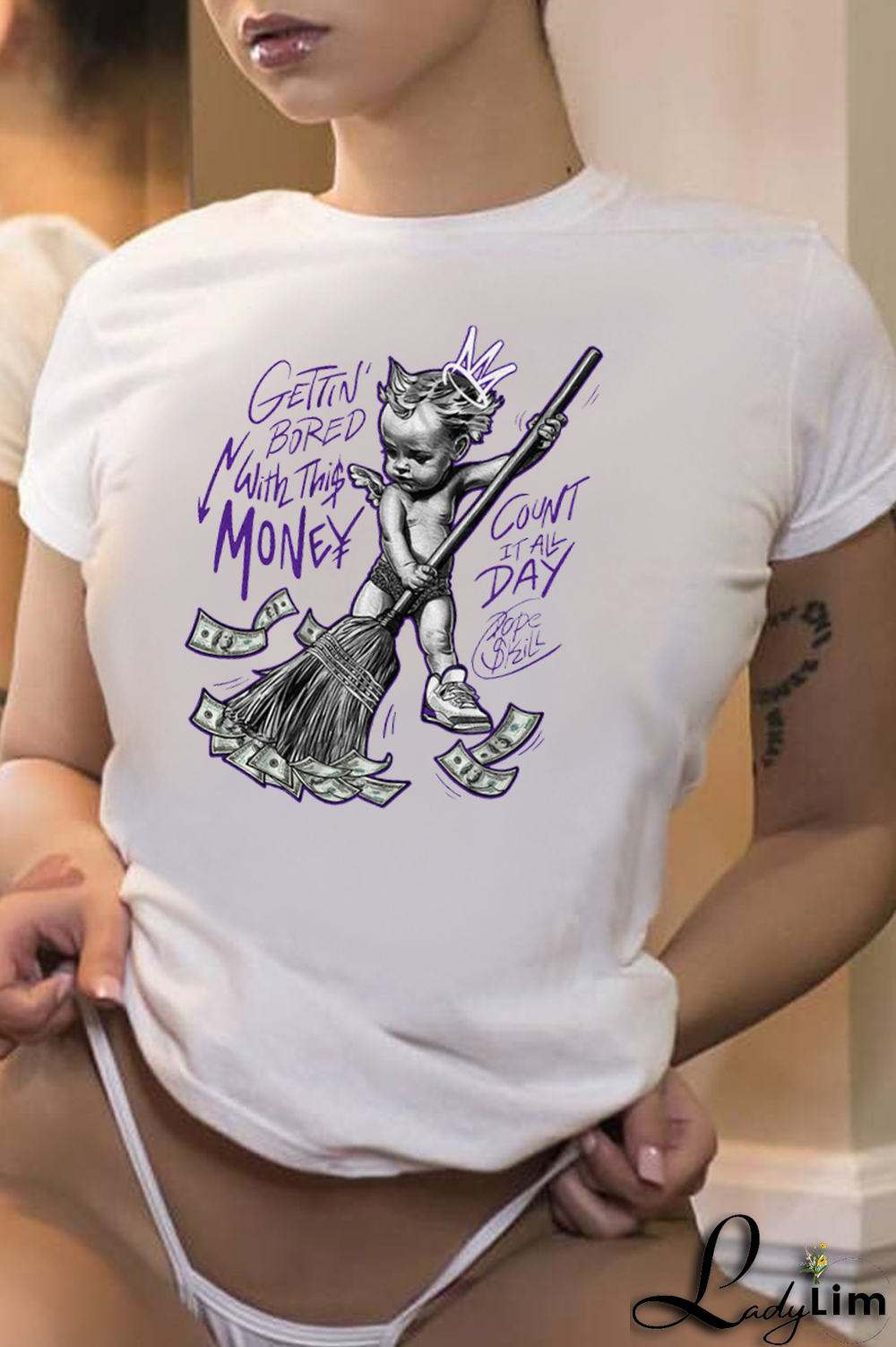 Orange Casual Vintage Print Patchwork O Neck T-Shirts