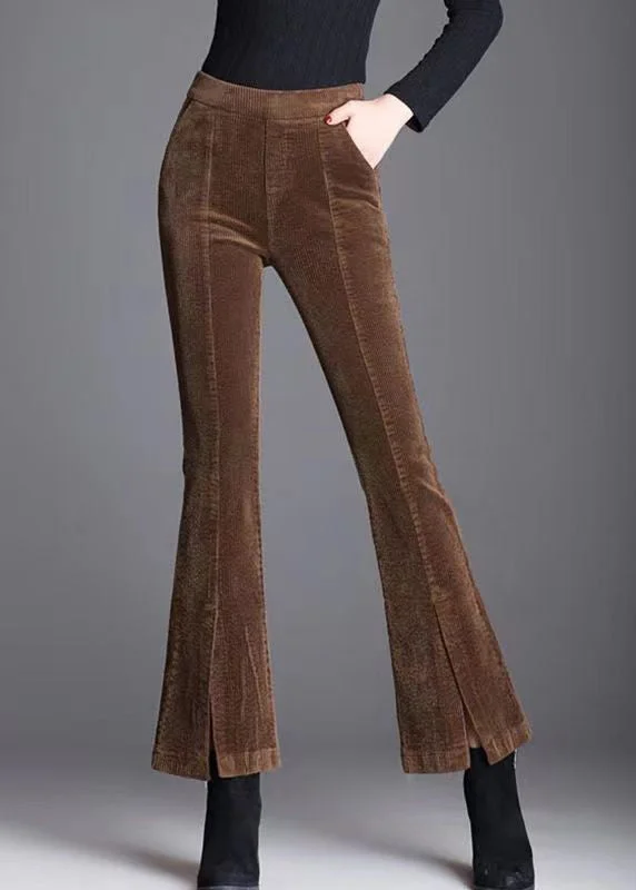 Italian Coffee Pockets Front Open Corduroy Flare Bottoms Spring