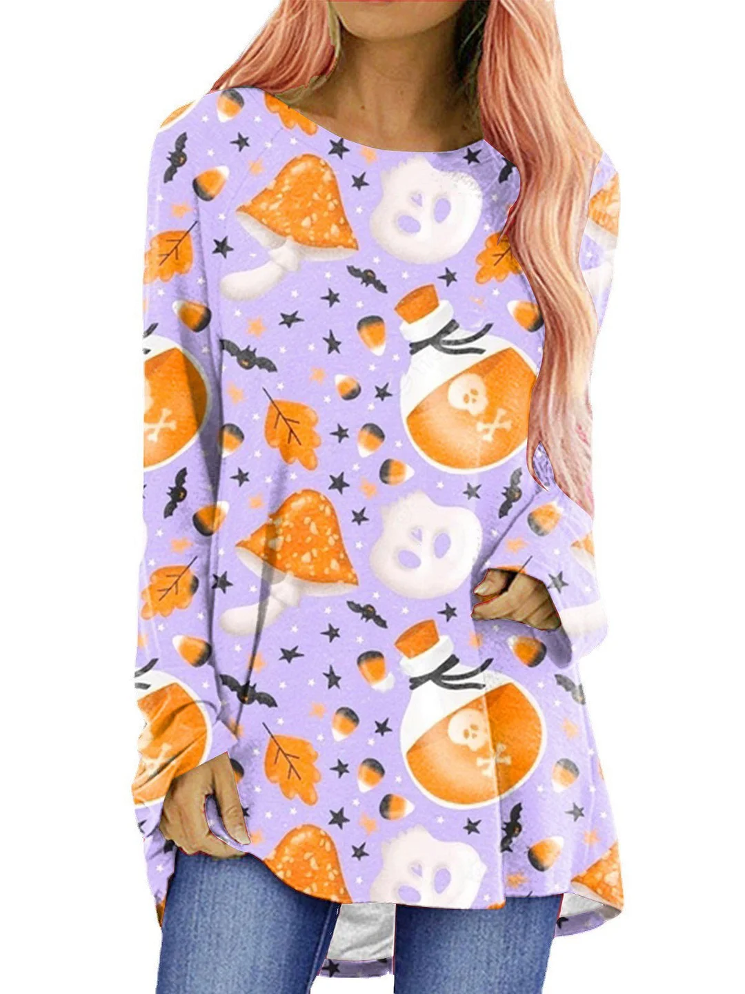 Women Half Sleeve V-neck Solid Color Dress