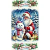 (40*70cm)Santa and Cat - Full Round Drill Diamond Painting