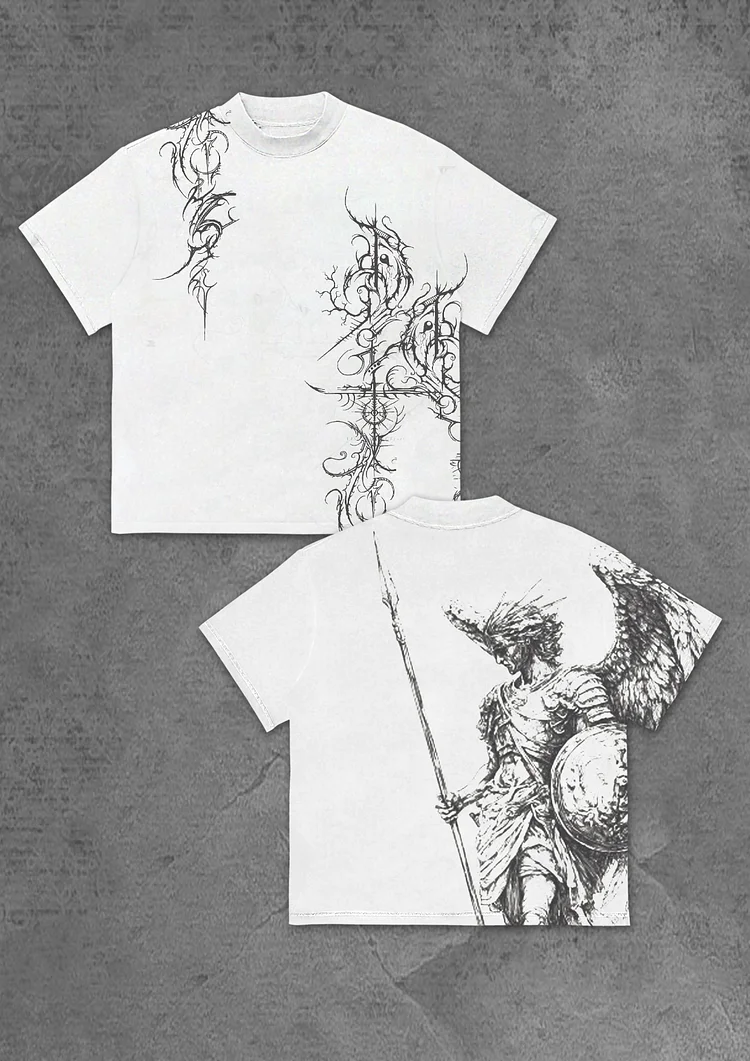 Angel Guard European And American Short Sleeved T-shirt