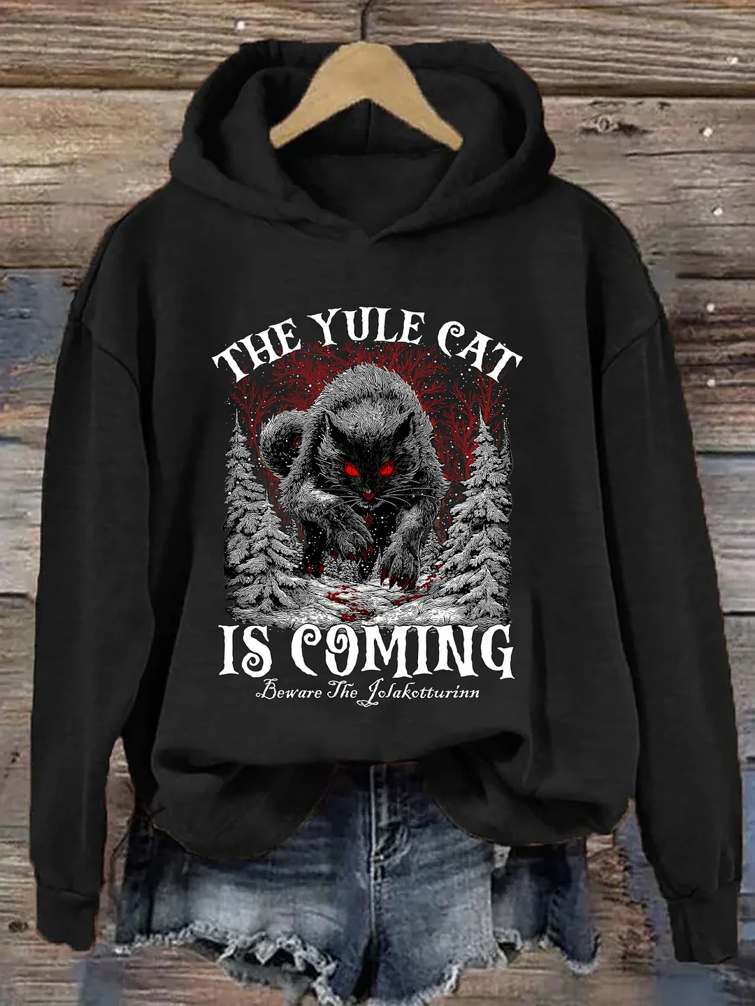 The Yule Cat Is Coming Hoodie