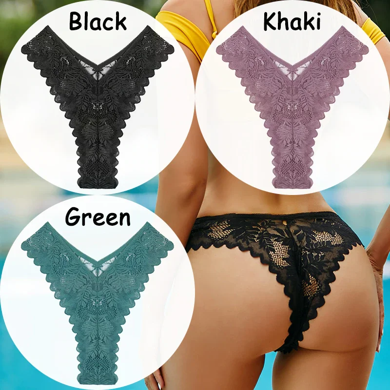 Billionm Lace Panties Women's Underwear Floral Women Panties Perspective Lingerie Brazilian Briefs V Waist Female Underpants