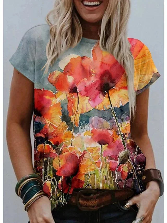 Women Half Sleeve V-neck Solid Color Dress