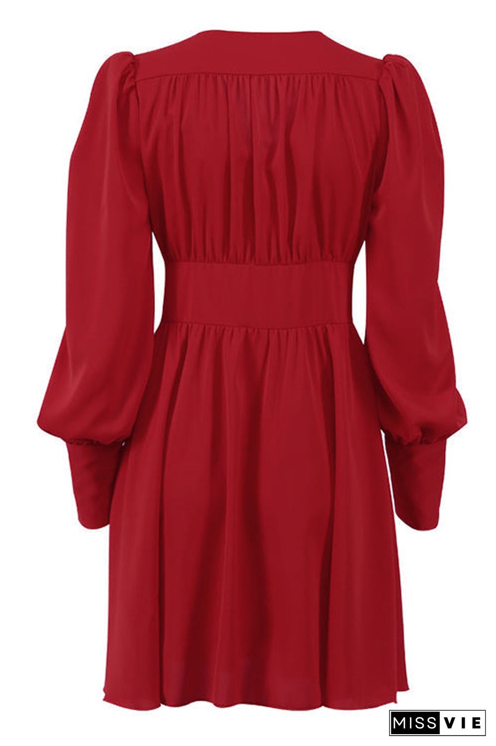 Cuff Buff Long Sleeve Button Dress
