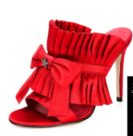 Red Star Bow Mule Heels Vdcoo