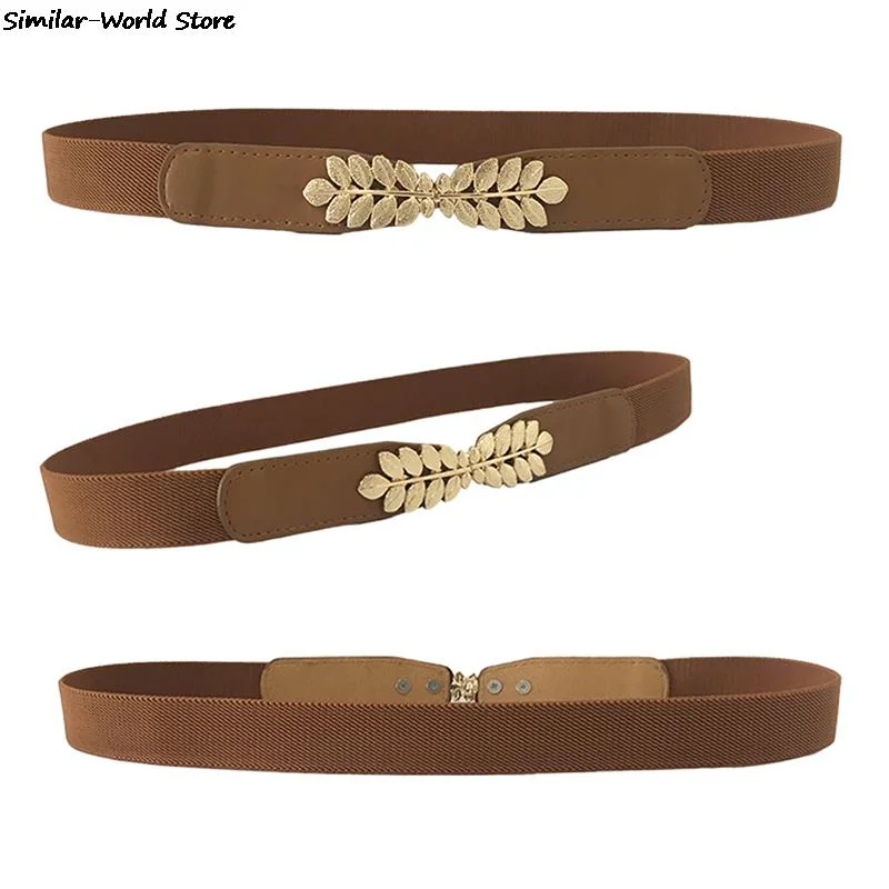 Women Fashion Waist Belt Narrow Stretch Dress Belt Thin Buckle Waistband New