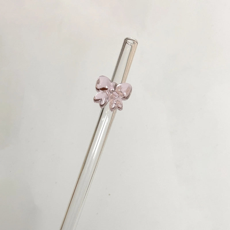 Casual Vacation Solid Color Glass Straw 1 Piece