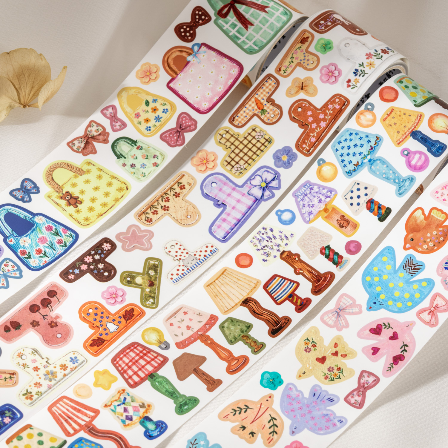 테이프 - See Small Things 시리즈 카와이 라이트 플라워 클립 핸드백 새