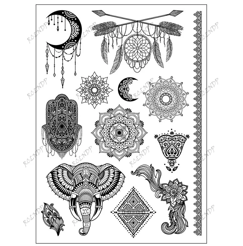 Sdrawing Temporary Tattoo Sticker Bow Knot Sexy Lace Butterfly Flower Arm Leg Body Art Flash Tatoo Fake Tatto for Men Women