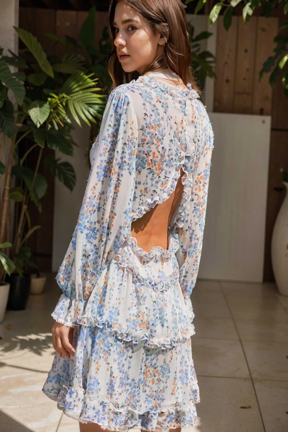 loose leopard print v neck dress drop shoulder a line closed cape paneled