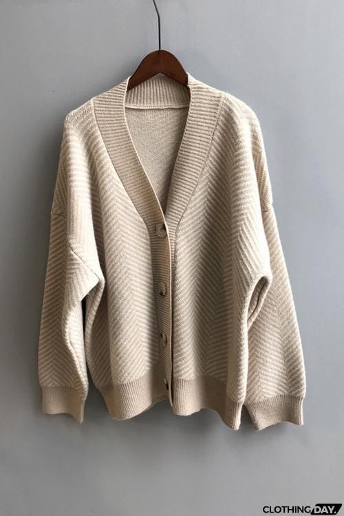 Stripe Button Cardigan