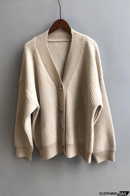 Stripe Button Cardigan